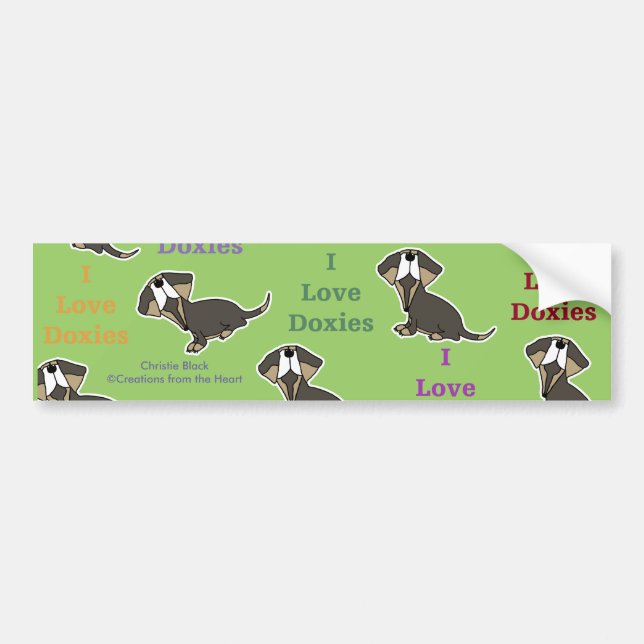 I Liebe Dackeln Collage Autoaufkleber (Vorne)