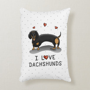 I Liebe Dackeln Dachshund (schwarz und braun) Nied Dekokissen