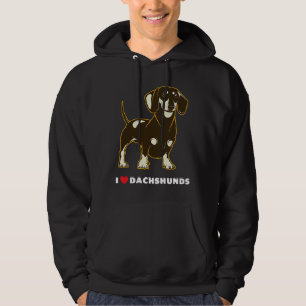 I Liebe Dackeln Hunde Kunst Hoodie