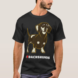 I Liebe Dackeln Hunde Kunst T-Shirt