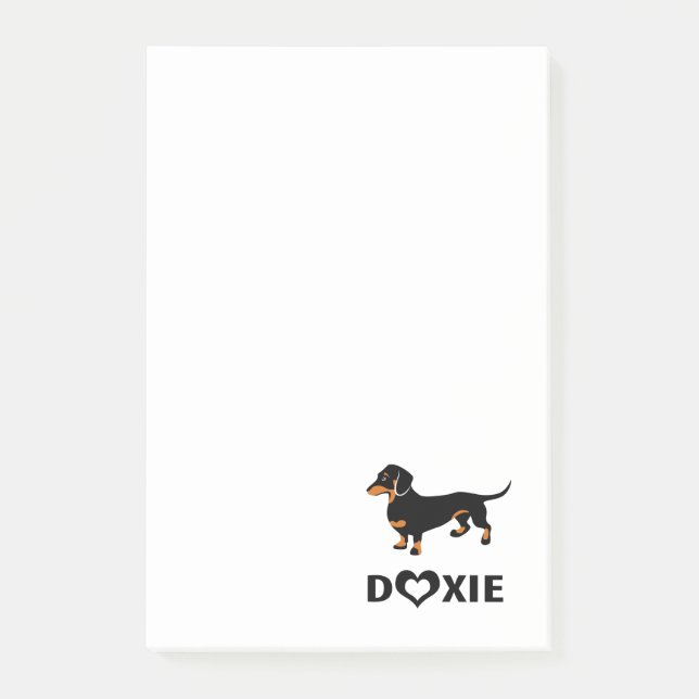 I Liebe-Dackeln - niedliches Schwarzes und Post-it Klebezettel (Vorderseite)
