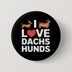 I Liebe Dackeln Spaß Illustration mit Cool Button