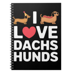 I Liebe Dackeln Spaß Illustration mit Cool Notizblock