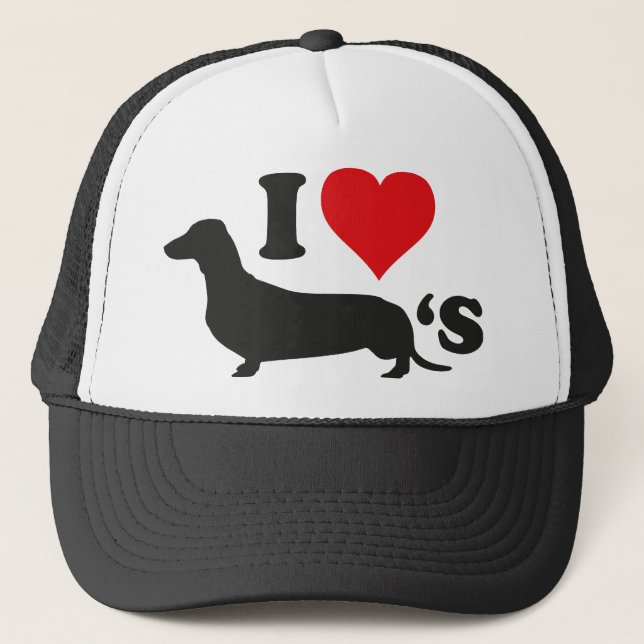 I LIEBE DACKELN TRUCKERKAPPE (Vorderseite)