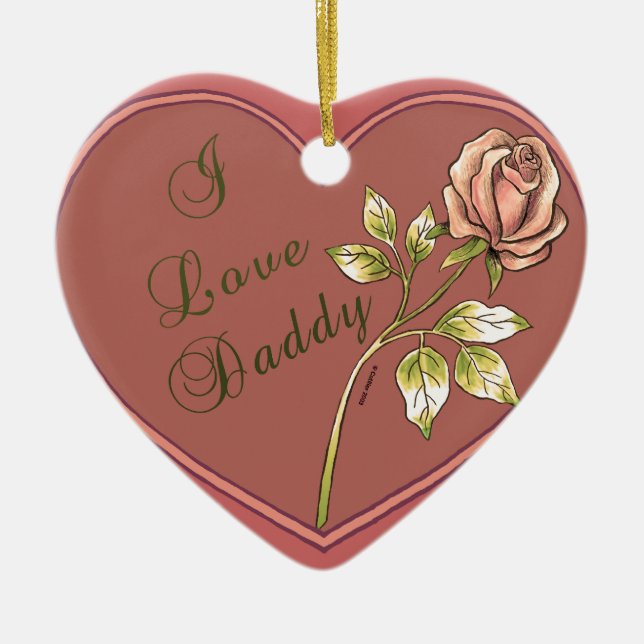 I Liebe Daddy Heart Keramik Ornament (Vorne)