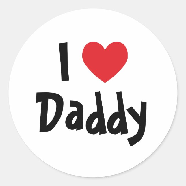 I Liebe Daddy Runder Aufkleber (Vorderseite)