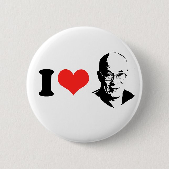 I Liebe Dalai Lama Button (Vorderseite)