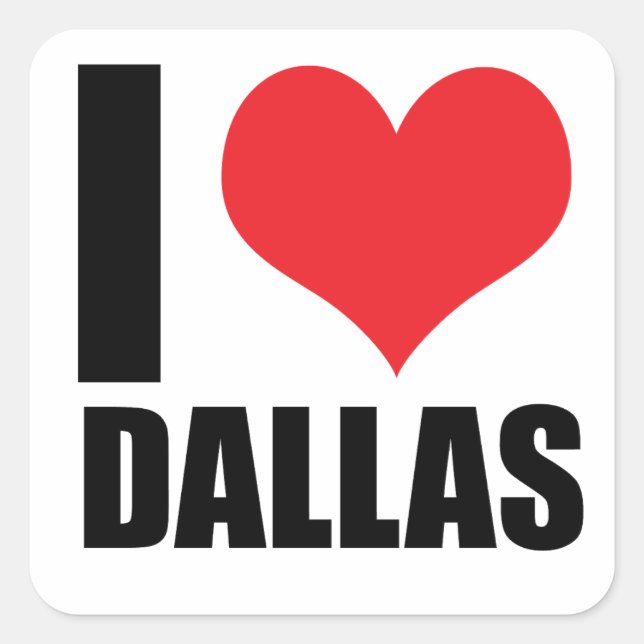 I Liebe Dallas Quadratischer Aufkleber (Vorderseite)