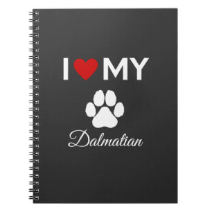 I Liebe Dalmatiner Hund-Sondertext Notizblock