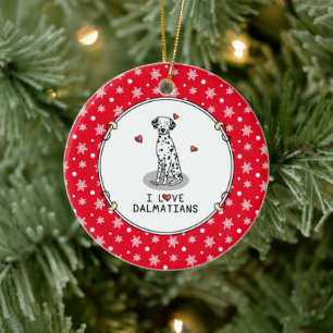 I Liebe Dalmatiner (schwarz 1) Herz Niedlich Keramik Ornament