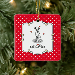 I Liebe Dalmatiner (schwarz 1) Herz Niedlich Keramikornament