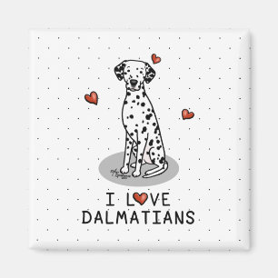I Liebe Dalmatiner (schwarz 1) Herz Niedlich Magnet