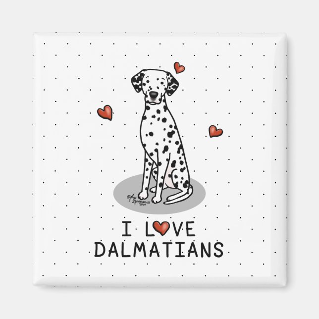 I Liebe Dalmatiner (schwarz 1) Herz Niedlich Magnet (Vorne)