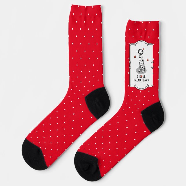 I Liebe Dalmatiner (schwarz 1) Herzlichen Spaß Nie Socken (Linkes Detail)