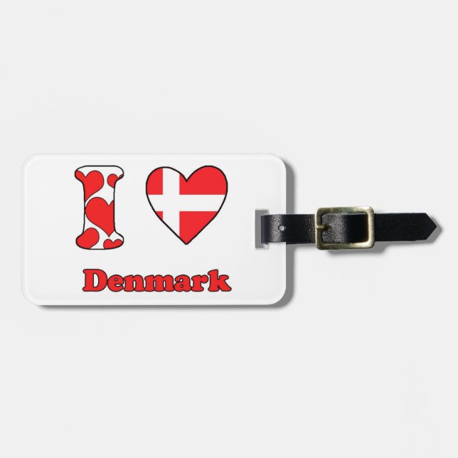 I Liebe Dänemark Gepäckanhänger (Vorderseite horizontal)