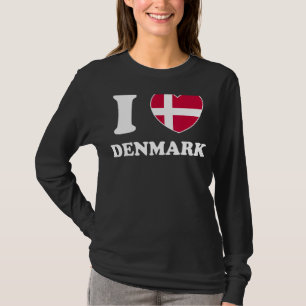 I Liebe Dänemark Herzenflagge Frauen Männer Kinder T-Shirt