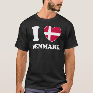 I Liebe Dänemark Herzenflagge Frauen Männer Kinder T-Shirt