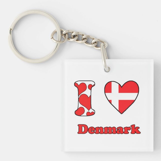 I Liebe Dänemark Schlüsselanhänger (Vorderseite)