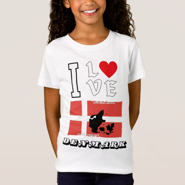 I Liebe Dänemark T - Shirt (Vorderseite)