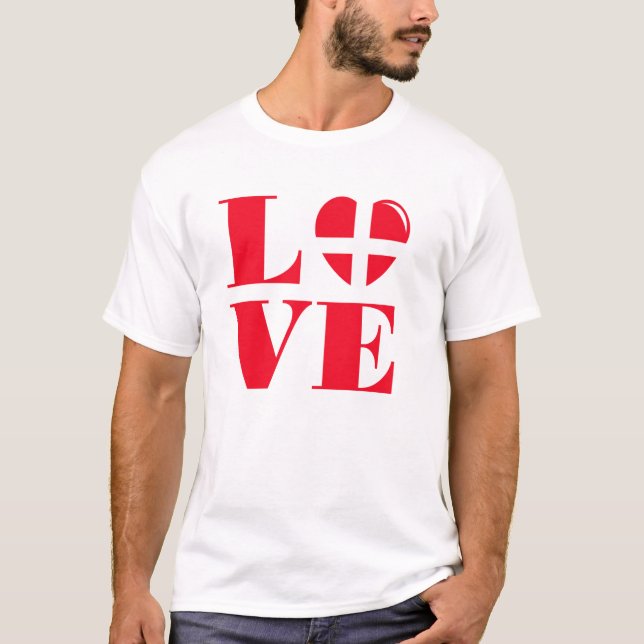 I Liebe Dänemark T-Shirt (Vorderseite)