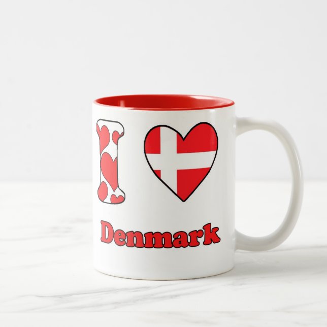 I Liebe Dänemark Zweifarbige Tasse (Rechts)