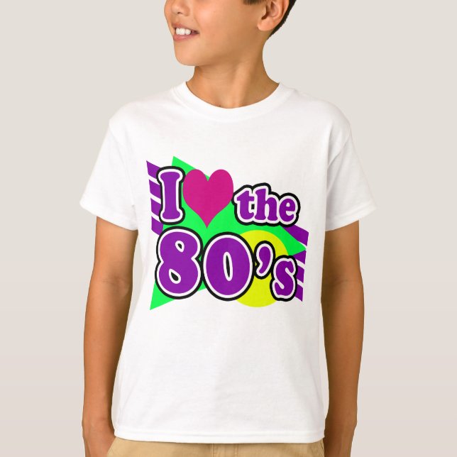 I Liebe das Achtzigerjahre geometrische T-Shirt (Vorderseite)