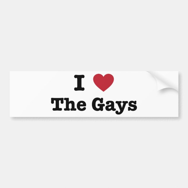 I Liebe das Homosexuell-Shirt Autoaufkleber (Vorne)