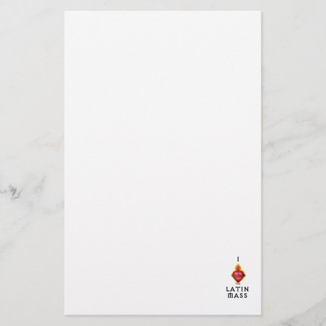 I LIEBE das lateinische heilige Massenherz von Briefpapier (Vorderseite)