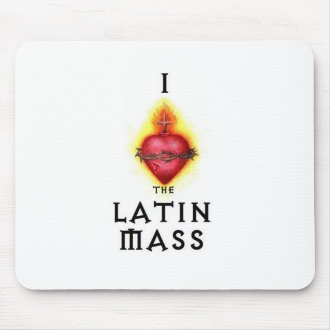I LIEBE das lateinische heilige Massenherz von Mousepad (Vorne)