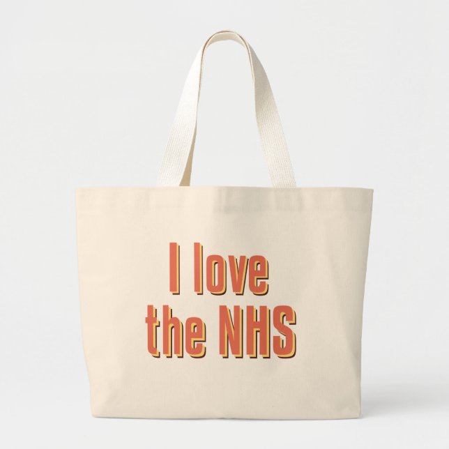 I Liebe das NHS Jumbo Stoffbeutel (Vorne)