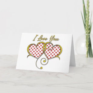 I Liebe, dass Sie Gold-Herz-Karte entwerfen Karte