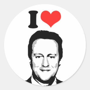 I Liebe David Cameron Runder Aufkleber