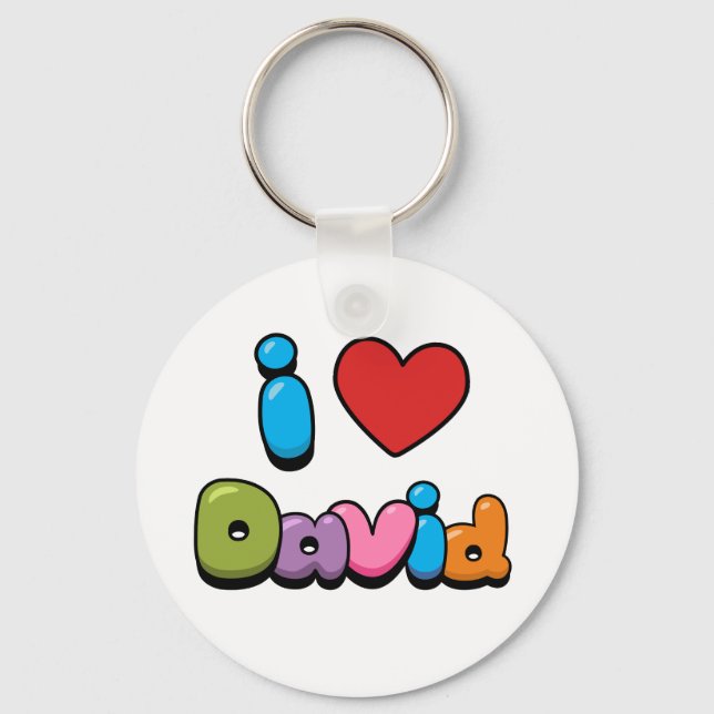 I Liebe David Schlüsselanhänger (Vorderseite)