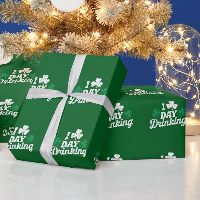 I Liebe Day Drinking Funny St Patrick's Day Irish Geschenkpapier (Feiertage)