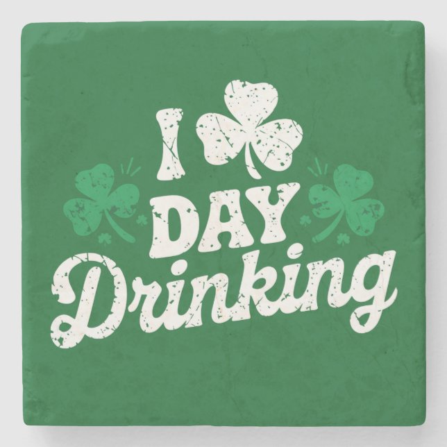 I Liebe Day Drinking Funny St Patrick's Day Irish Steinuntersetzer (Vorderseite)