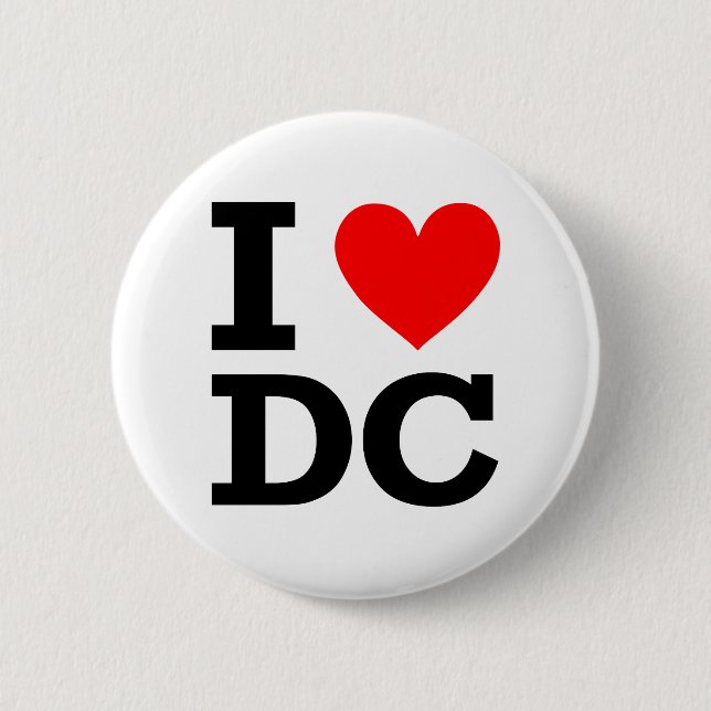 I Liebe DC-Entwurf Button (Vorderseite)