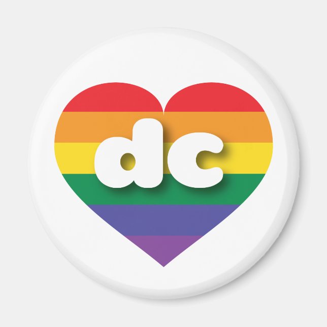 I Liebe DC Gay Pride Regenbogenherz Magnet (Vorne)