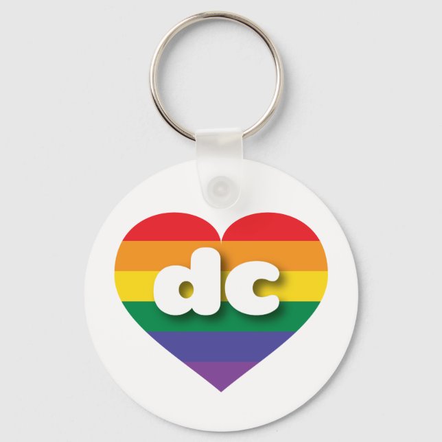 I LIEBE DC GAY PRIDE SCHLÜSSELANHÄNGER (Vorderseite)