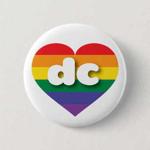 I Liebe DC Regenbogenherz Button