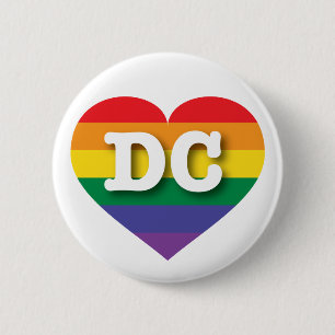 I Liebe DC Regenbogenherz Button
