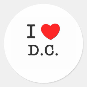 I Liebe DC Runder Aufkleber