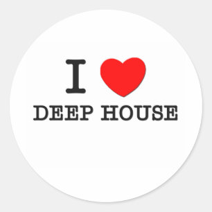 I Liebe Deep House Runder Aufkleber