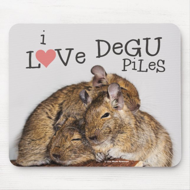 I Liebe Degu Piles Mousepad (Vorne)