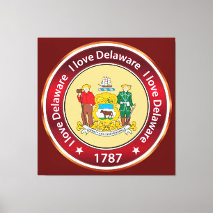 I Liebe Delaware Leinwanddruck