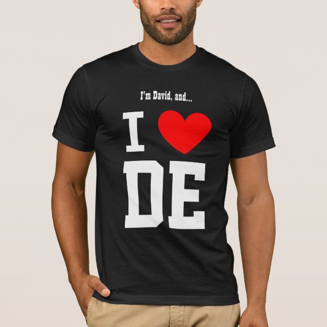 I Liebe Delaware oder irgendein Stadt-oder T-Shirt (Vorderseite)