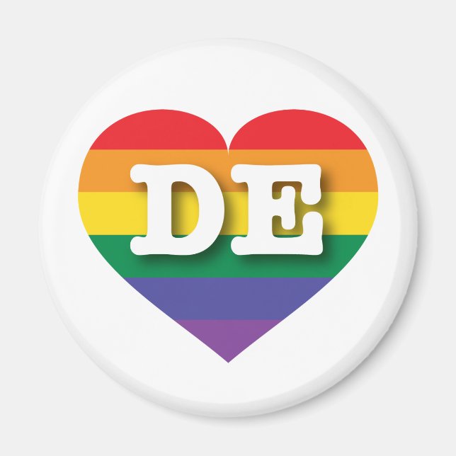 I Liebe Delaware Rainbow Heart Magnet (Vorne)