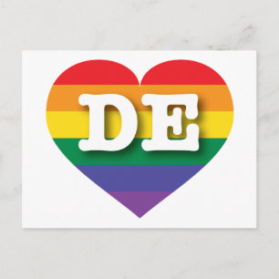 I Liebe Delaware Rainbow Heart Postkarte