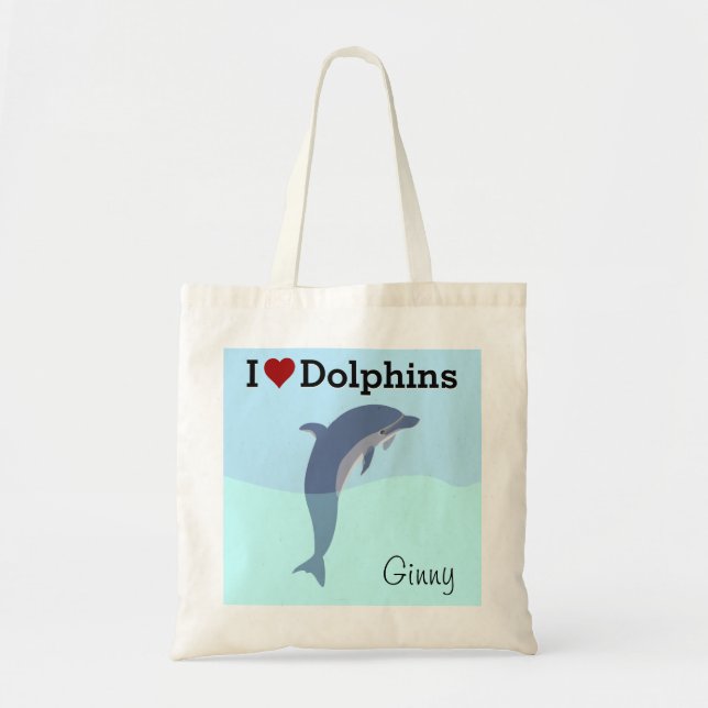 I Liebe Delphine Tote Bag Tragetasche (Vorne)