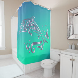 I Liebe Delphinen Duschvorhang