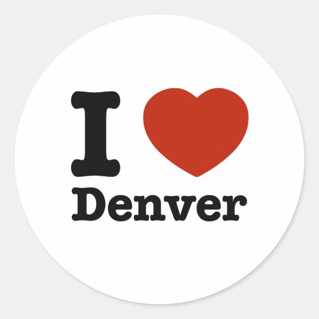 I Liebe Denver Runder Aufkleber (Vorderseite)